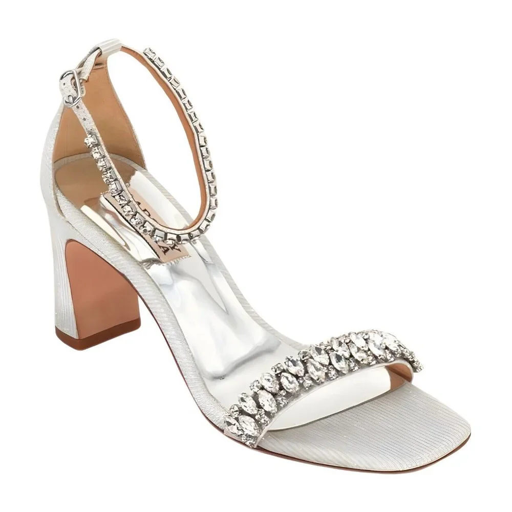 Badgley Mischka womens Harriet Heeled Sandal, White, Size 6 - Picture 1 of 7